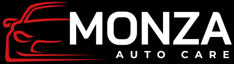 Monza Auto Care logo with red car